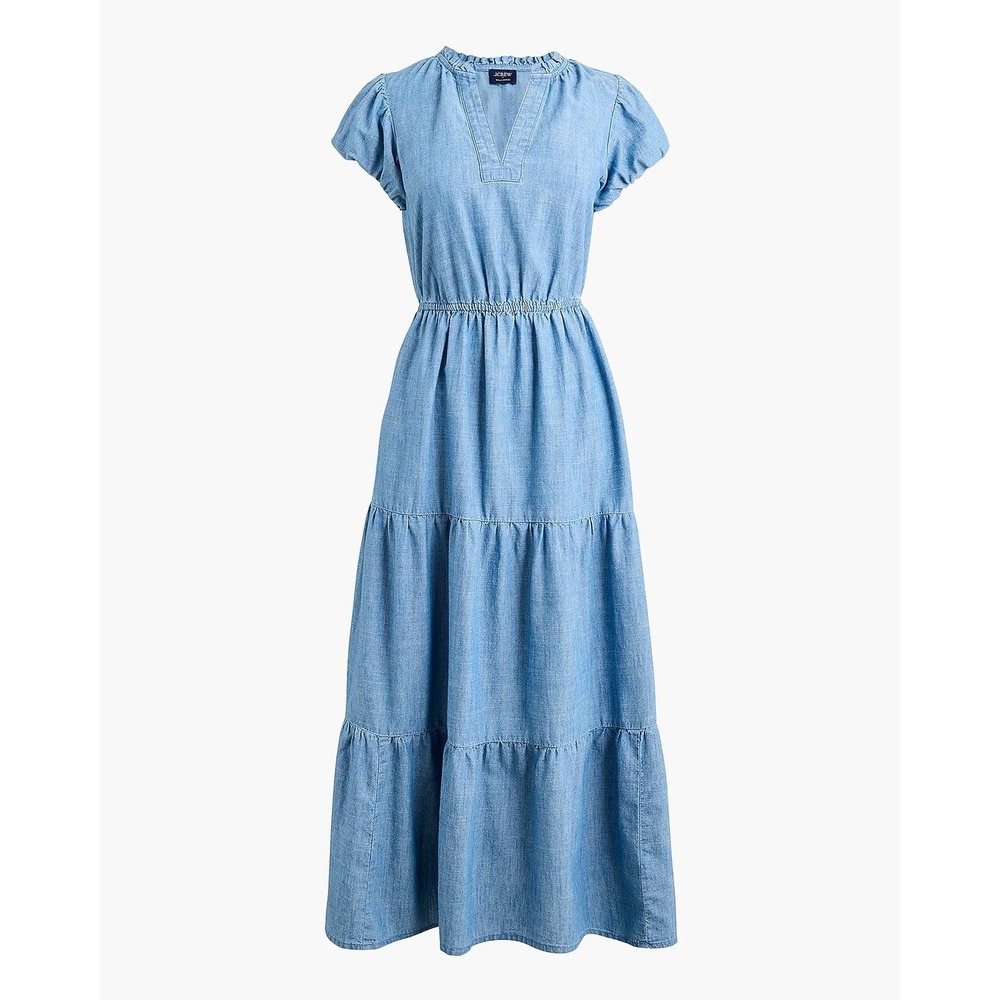 J. Crew Chambray Willa midi dress Vista Blue Wash P2 NWT